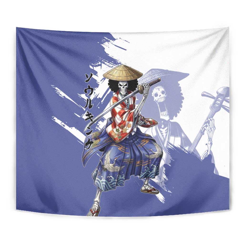 Brook in Wano Samurai Attire Tapestry Soul King Brook - Traditional Japanese Style