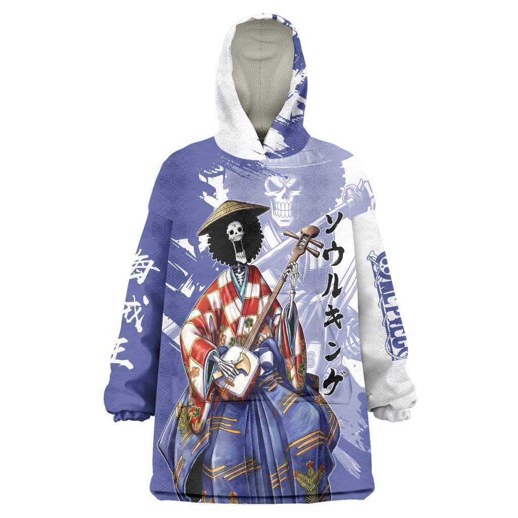 Brook in Wano Samurai Attire Wearable Blanket Hoodie Soul King Brook - Traditional Japanese Style