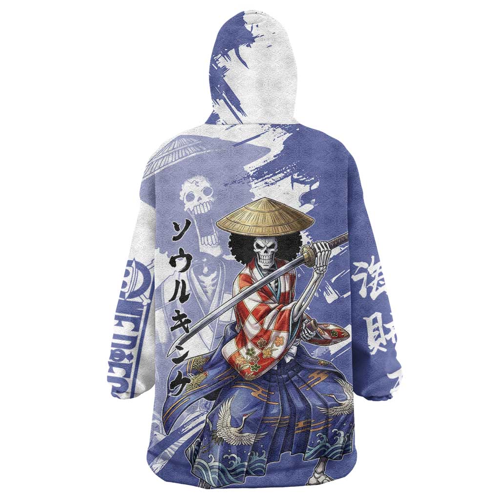 Brook in Wano Samurai Attire Wearable Blanket Hoodie Soul King Brook - Traditional Japanese Style