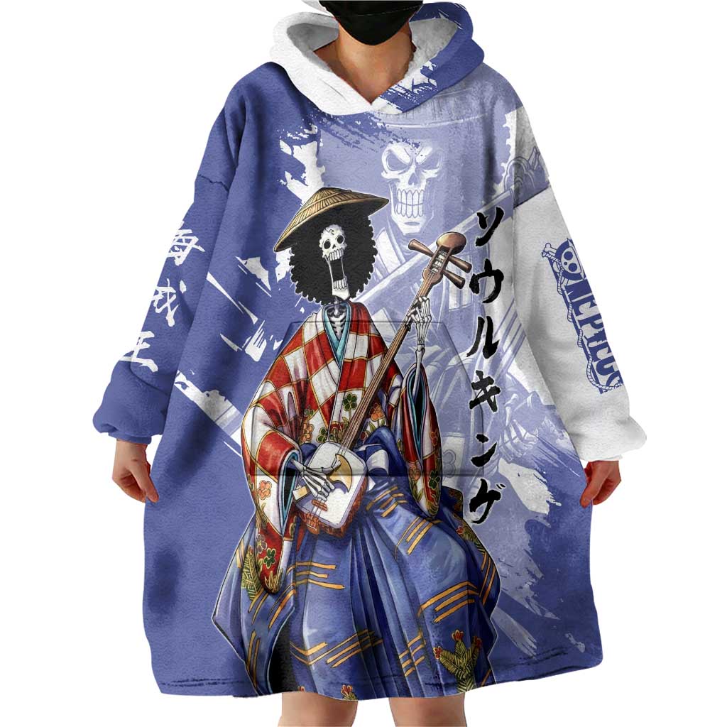 Brook in Wano Samurai Attire Wearable Blanket Hoodie Soul King Brook - Traditional Japanese Style