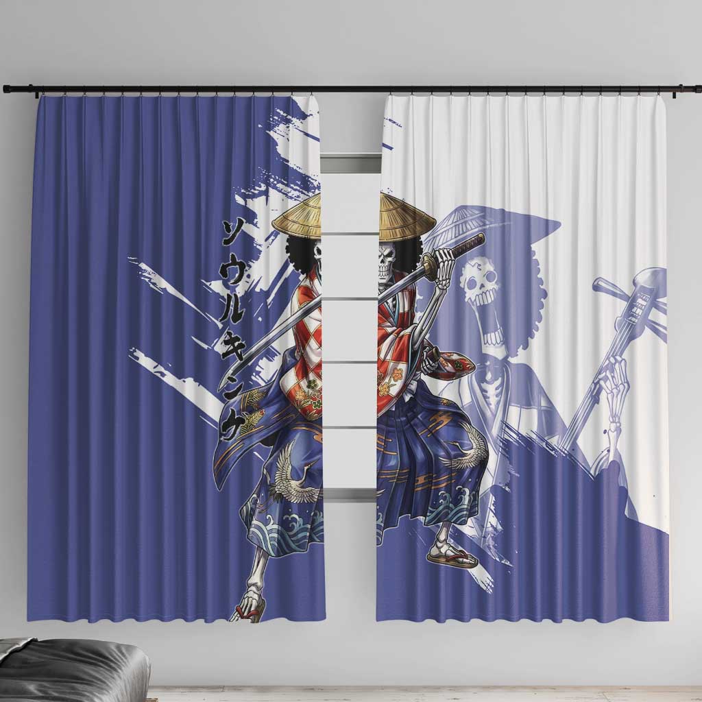 Brook in Wano Samurai Attire Window Curtain Soul King Brook - Traditional Japanese Style