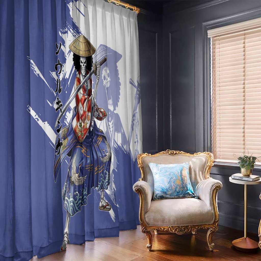 Brook in Wano Samurai Attire Window Curtain Soul King Brook - Traditional Japanese Style