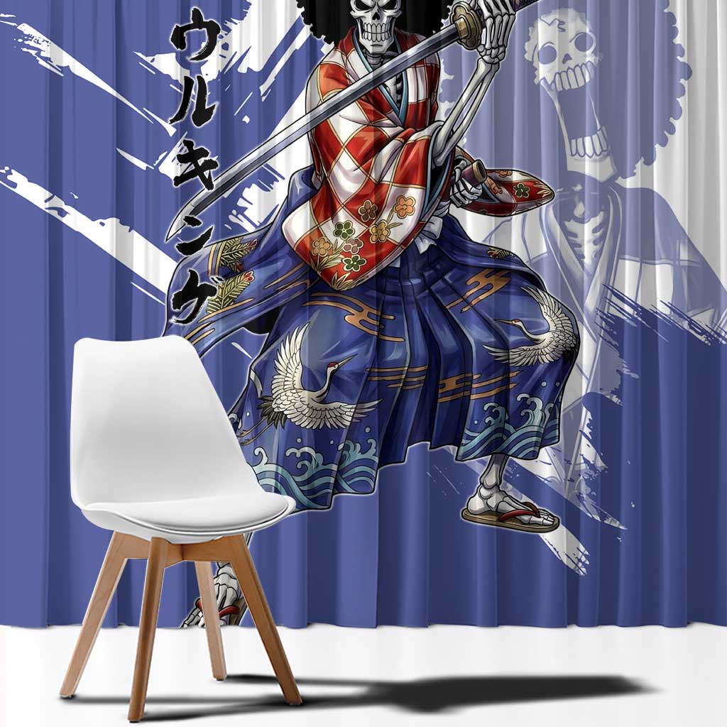 Brook in Wano Samurai Attire Window Curtain Soul King Brook - Traditional Japanese Style