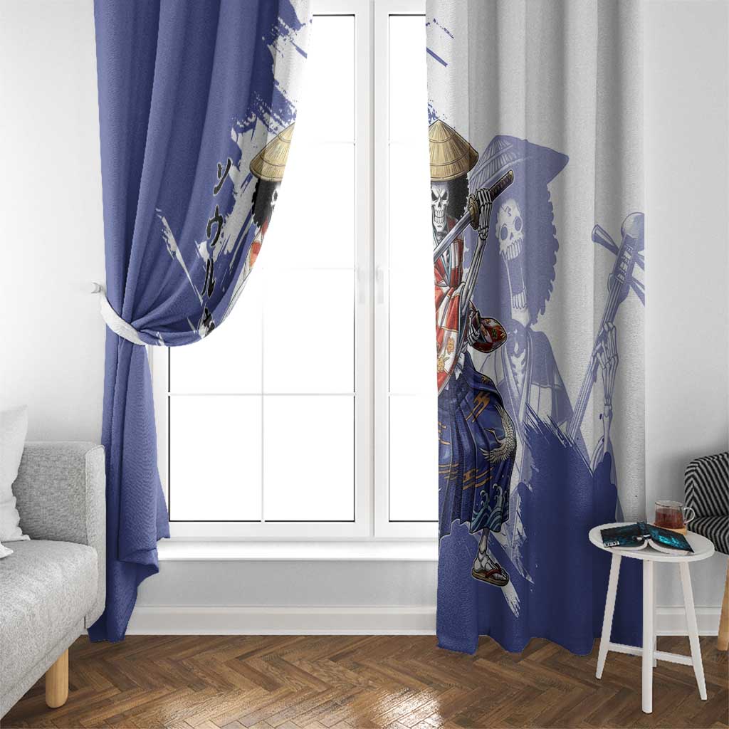 Brook in Wano Samurai Attire Window Curtain Soul King Brook - Traditional Japanese Style