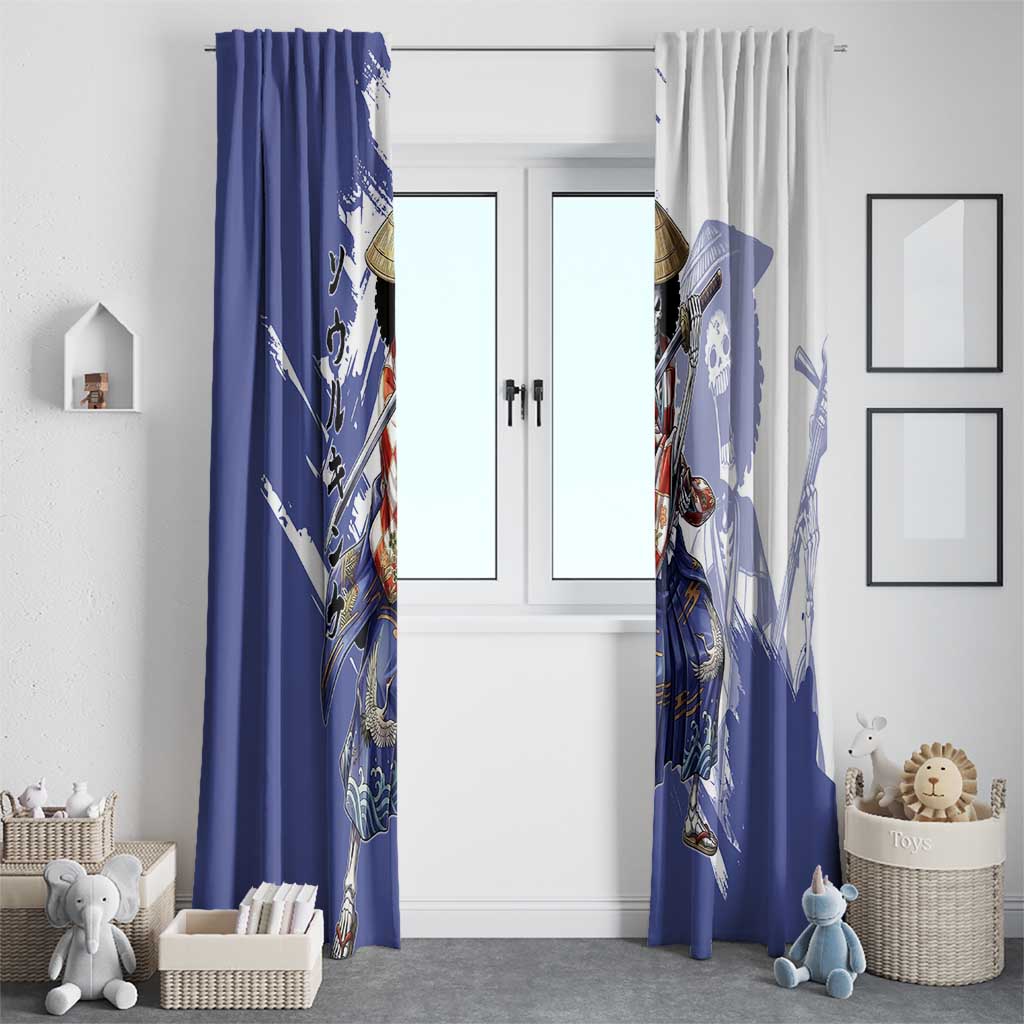Brook in Wano Samurai Attire Window Curtain Soul King Brook - Traditional Japanese Style