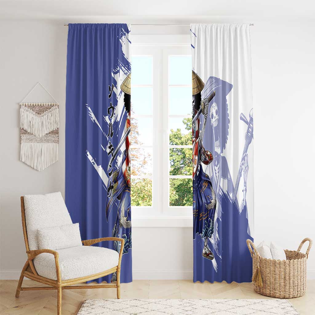 Brook in Wano Samurai Attire Window Curtain Soul King Brook - Traditional Japanese Style