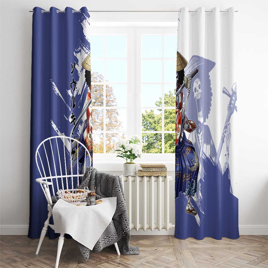 Brook in Wano Samurai Attire Window Curtain Soul King Brook - Traditional Japanese Style