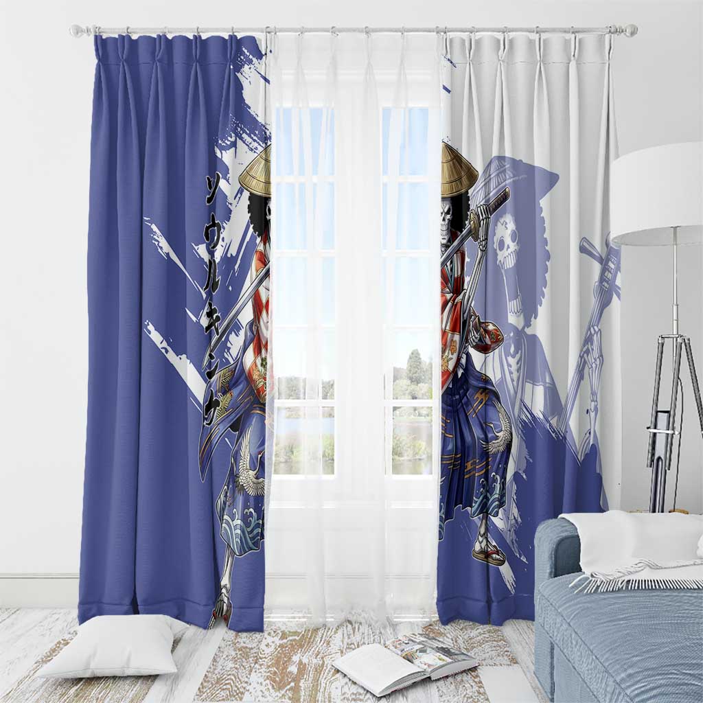 Brook in Wano Samurai Attire Window Curtain Soul King Brook - Traditional Japanese Style