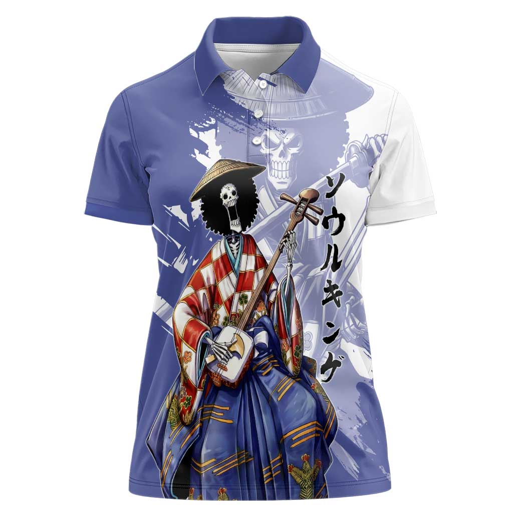 Brook in Wano Samurai Attire Women Polo Shirt Soul King Brook - Traditional Japanese Style