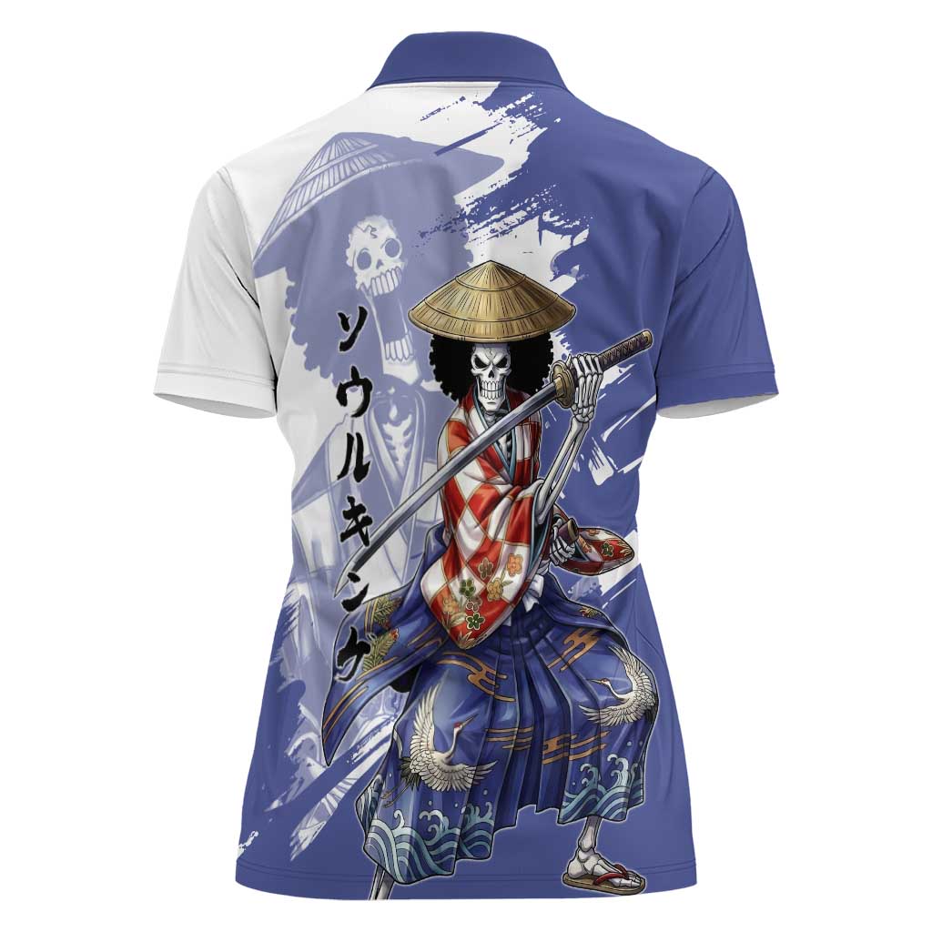 Brook in Wano Samurai Attire Women Polo Shirt Soul King Brook - Traditional Japanese Style