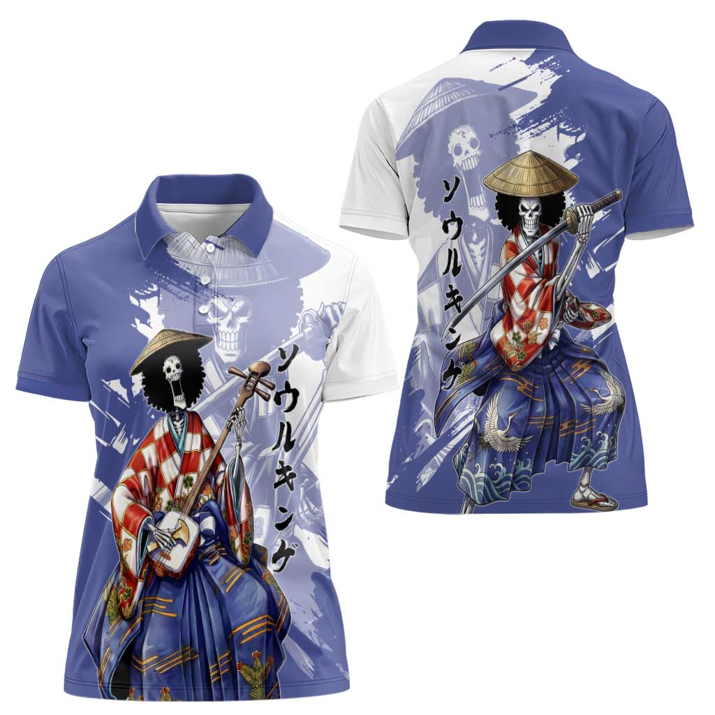 Brook in Wano Samurai Attire Women Polo Shirt Soul King Brook - Traditional Japanese Style