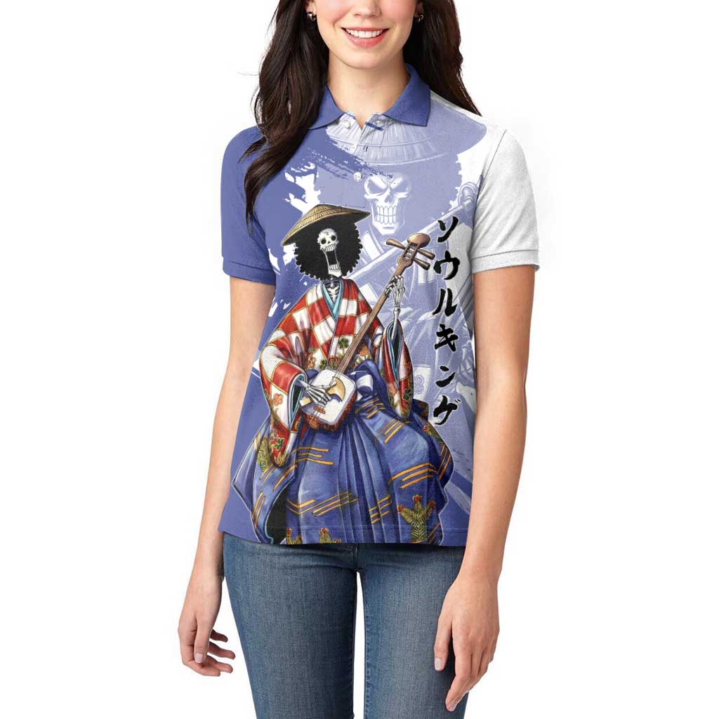 Brook in Wano Samurai Attire Women Polo Shirt Soul King Brook - Traditional Japanese Style