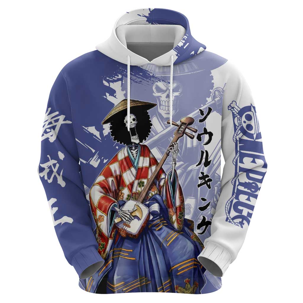 Brook in Wano Samurai Attire Zip Hoodie Soul King Brook - Traditional Japanese Style