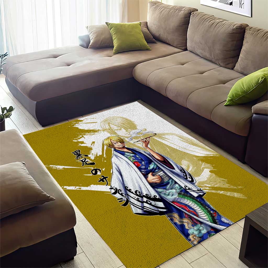 Vinsmoke Sanji - Wano Arc Samurai Style Area Rug Sanji in Traditional Kimono - One Piece Wano Edition