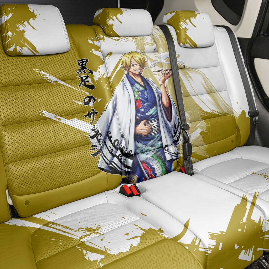 Vinsmoke Sanji - Wano Arc Samurai Style Back Car Seat Cover Sanji in Traditional Kimono - One Piece Wano Edition