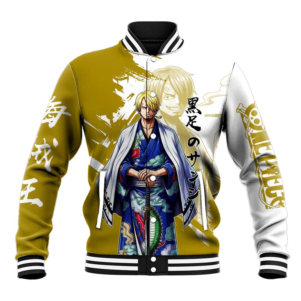 Vinsmoke Sanji - Wano Arc Samurai Style Baseball Jacket Sanji in Traditional Kimono - One Piece Wano Edition