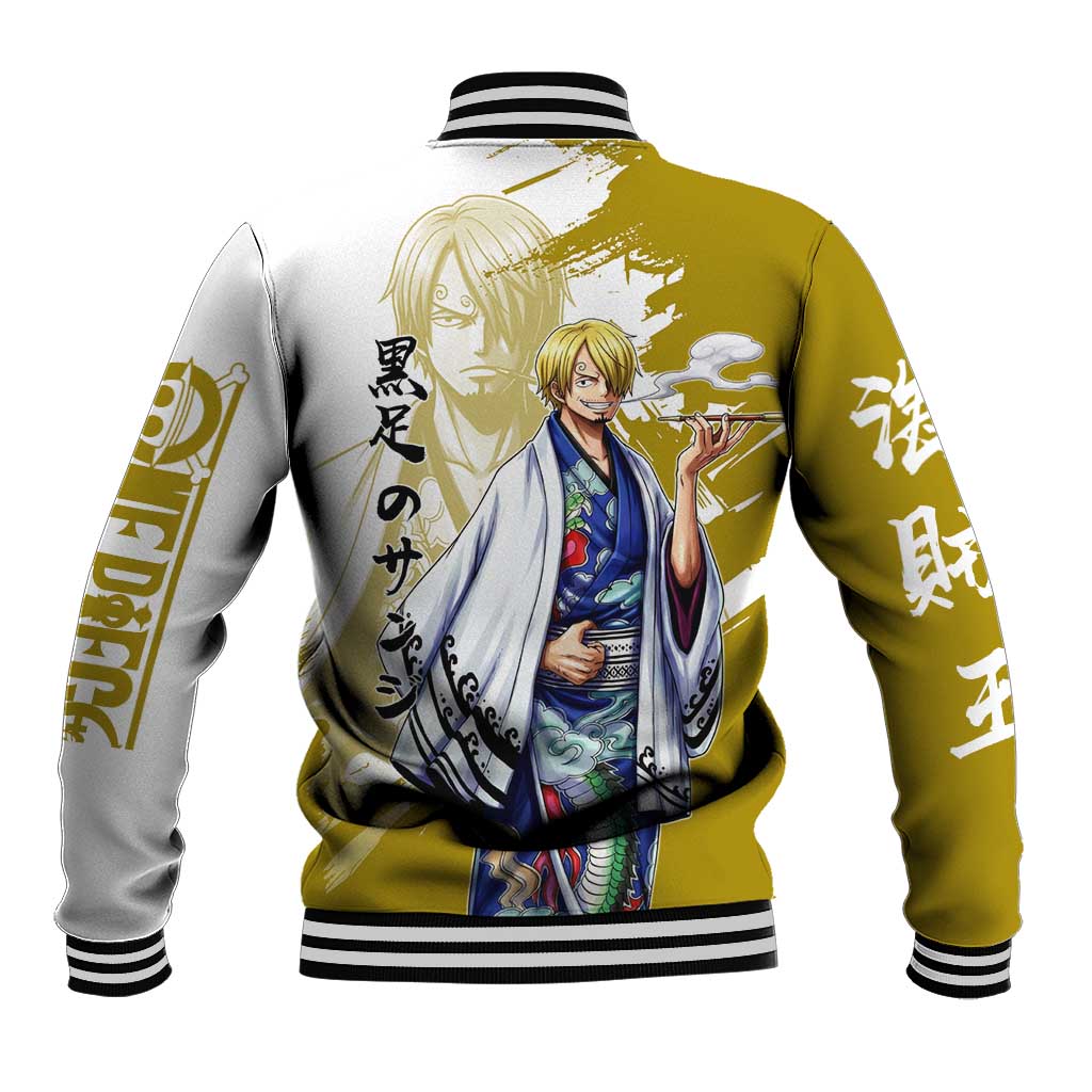 Vinsmoke Sanji - Wano Arc Samurai Style Baseball Jacket Sanji in Traditional Kimono - One Piece Wano Edition