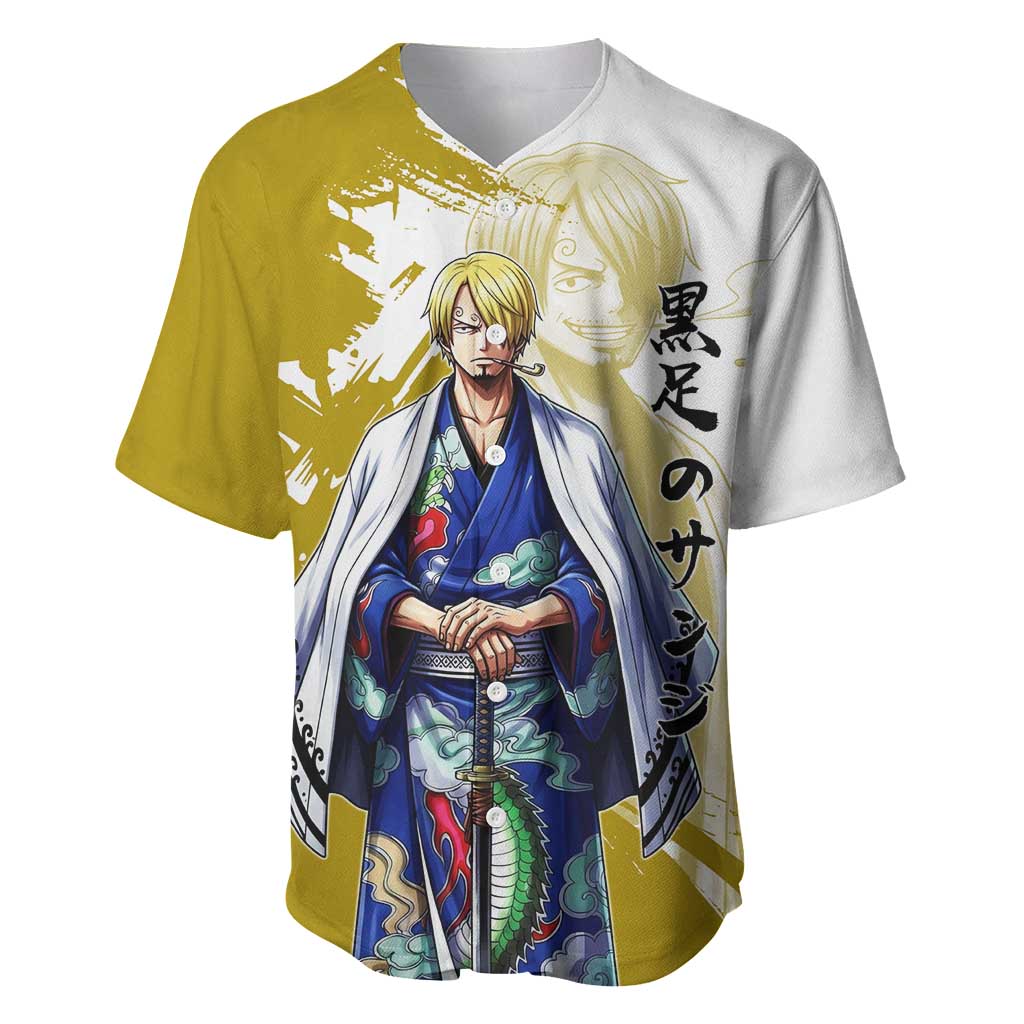 Vinsmoke Sanji - Wano Arc Samurai Style Baseball Jersey Sanji in Traditional Kimono - One Piece Wano Edition