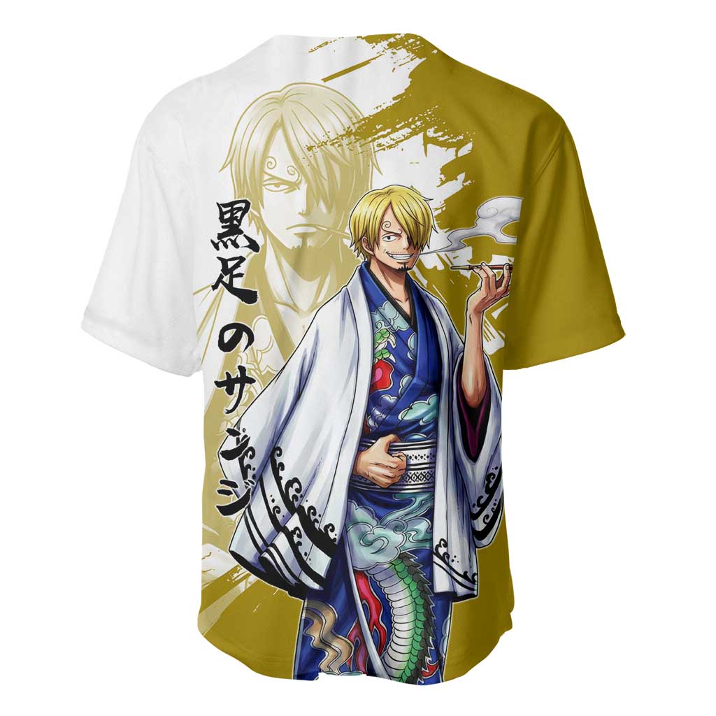 Vinsmoke Sanji - Wano Arc Samurai Style Baseball Jersey Sanji in Traditional Kimono - One Piece Wano Edition