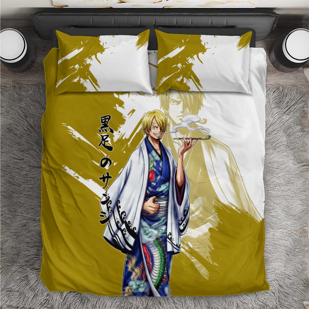 Vinsmoke Sanji - Wano Arc Samurai Style Bedding Set Sanji in Traditional Kimono - One Piece Wano Edition