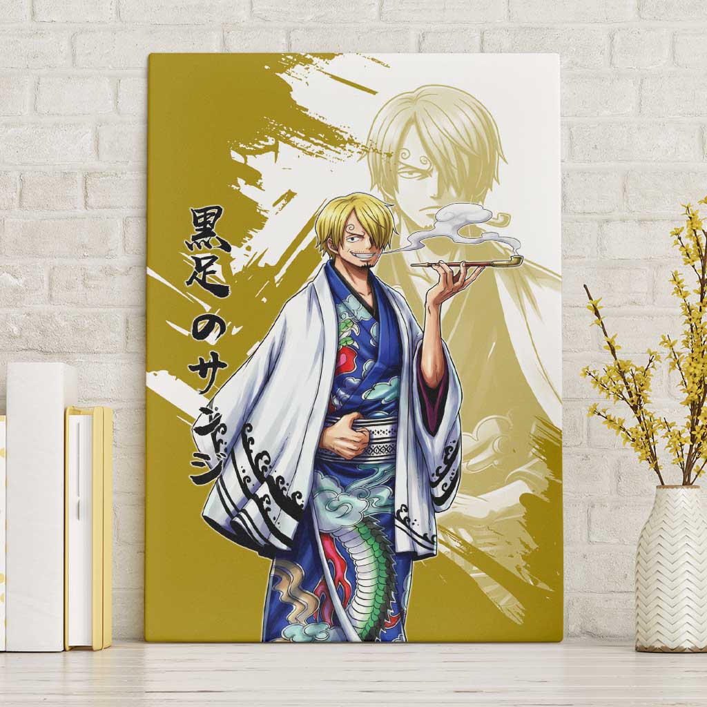Vinsmoke Sanji - Wano Arc Samurai Style Canvas Wall Art Sanji in Traditional Kimono - One Piece Wano Edition