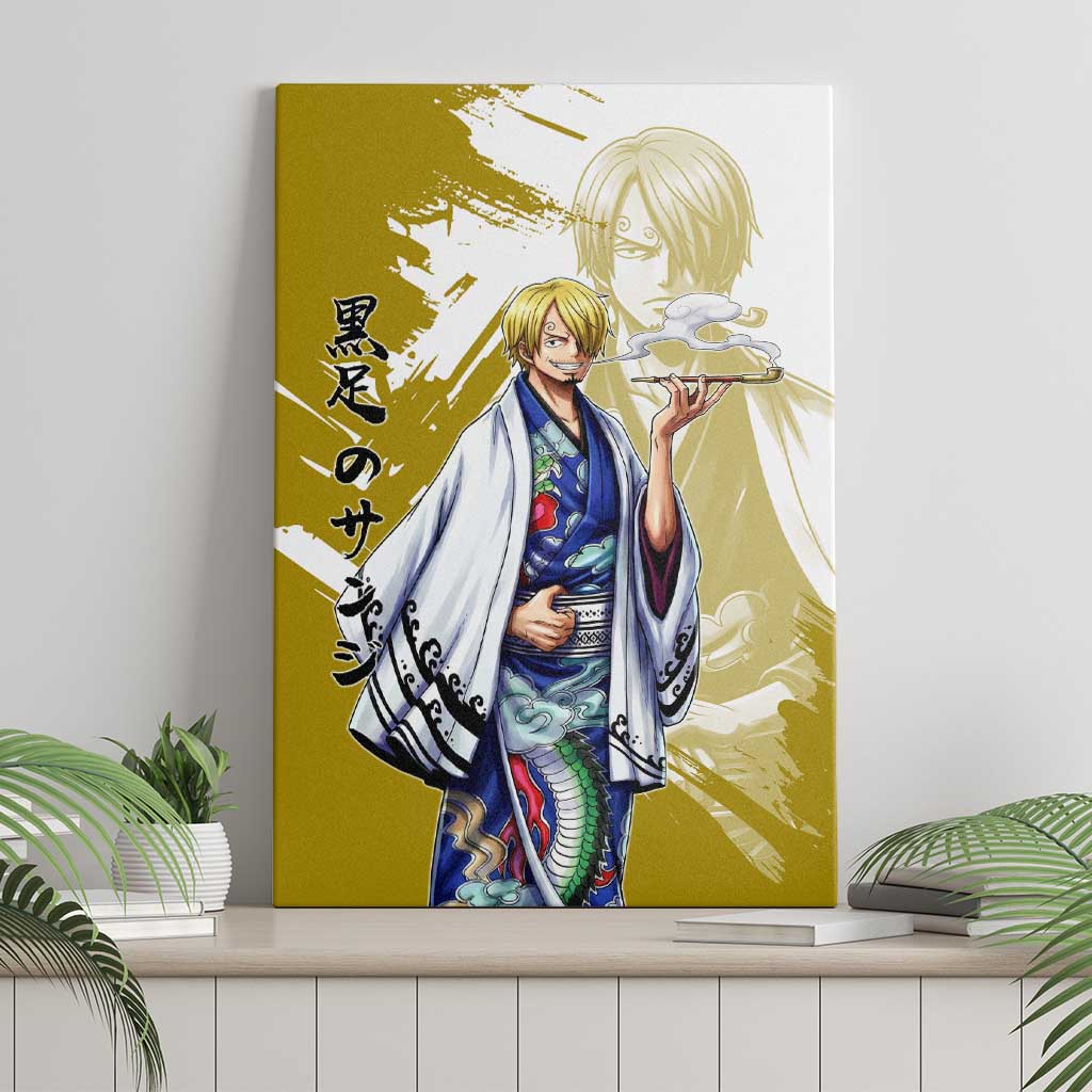 Vinsmoke Sanji - Wano Arc Samurai Style Canvas Wall Art Sanji in Traditional Kimono - One Piece Wano Edition