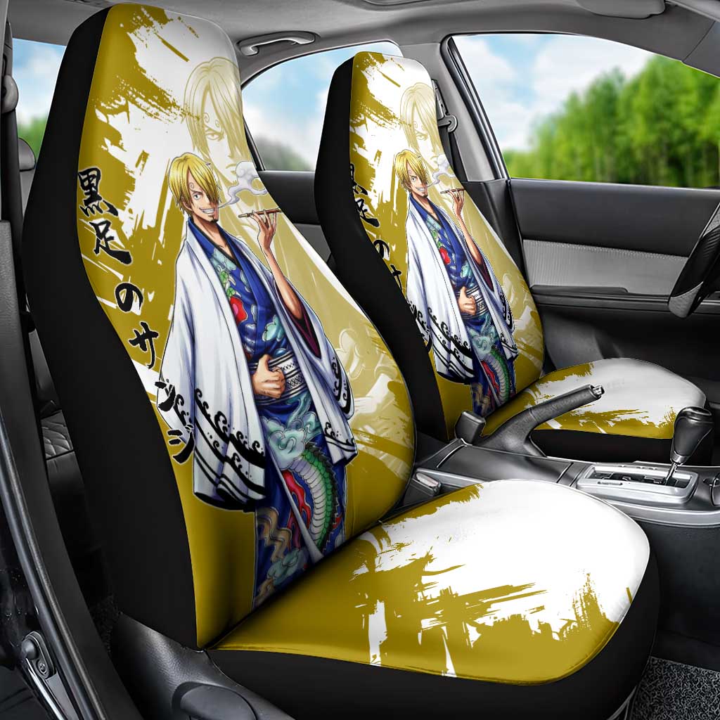 Vinsmoke Sanji - Wano Arc Samurai Style Car Seat Cover Sanji in Traditional Kimono - One Piece Wano Edition