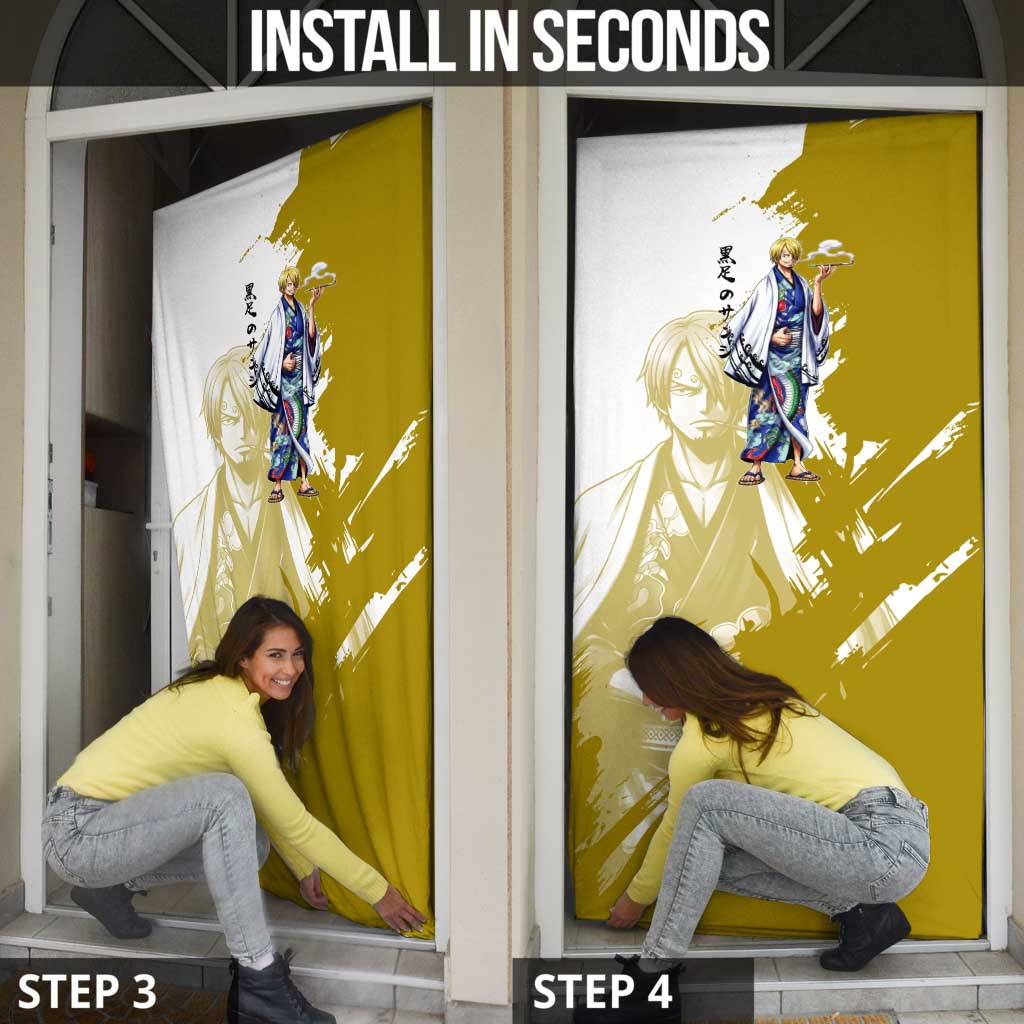 Vinsmoke Sanji - Wano Arc Samurai Style Door Cover Sanji in Traditional Kimono - One Piece Wano Edition