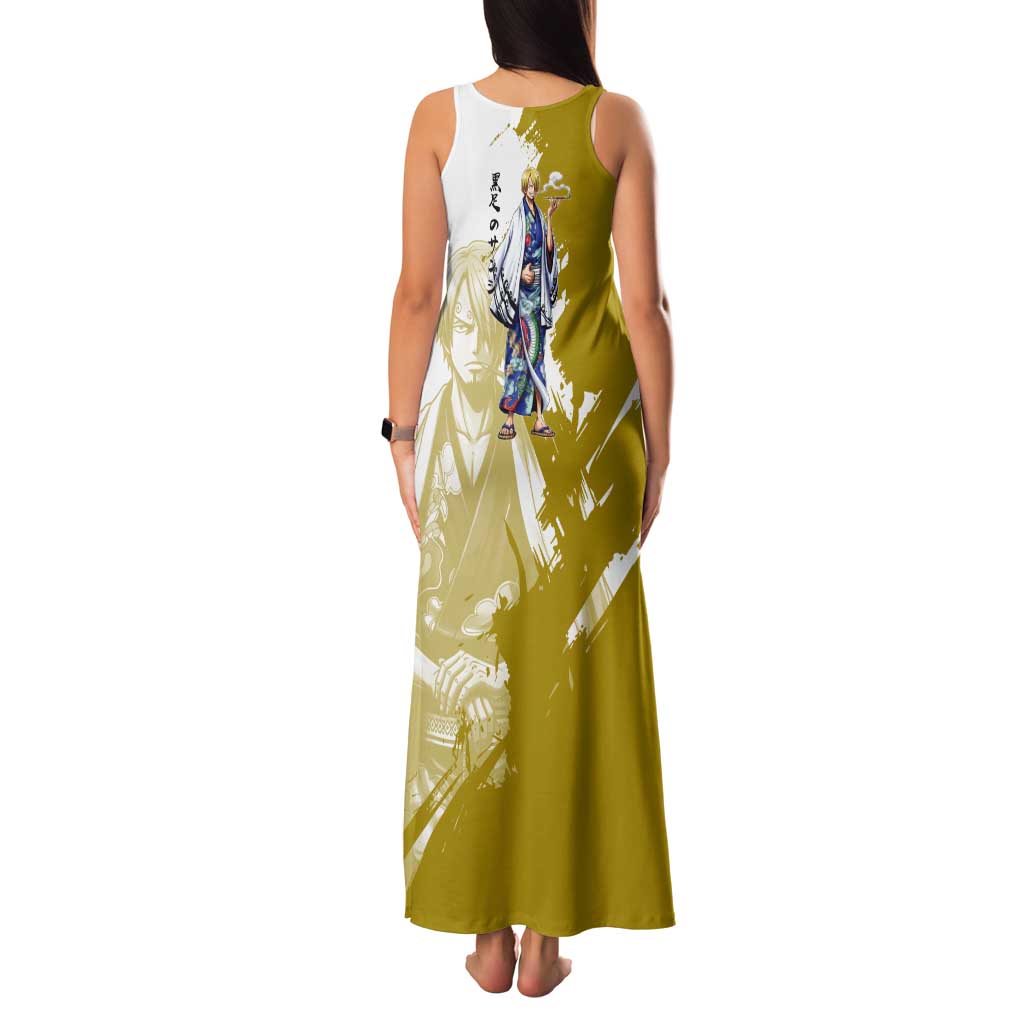 Vinsmoke Sanji - Wano Arc Samurai Style Family Matching Tank Maxi Dress and Hawaiian Shirt Sanji in Traditional Kimono - One Piece Wano Edition