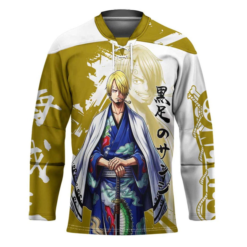 Vinsmoke Sanji - Wano Arc Samurai Style Hockey Jersey Sanji in Traditional Kimono - One Piece Wano Edition