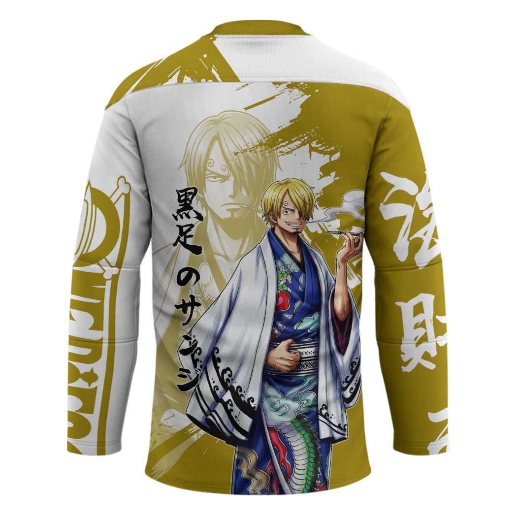 Vinsmoke Sanji - Wano Arc Samurai Style Hockey Jersey Sanji in Traditional Kimono - One Piece Wano Edition