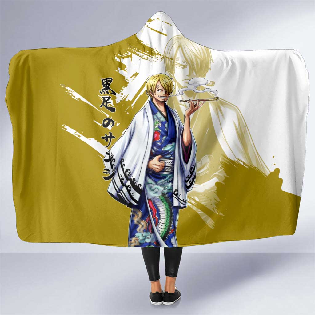 Vinsmoke Sanji - Wano Arc Samurai Style Hooded Blanket Sanji in Traditional Kimono - One Piece Wano Edition