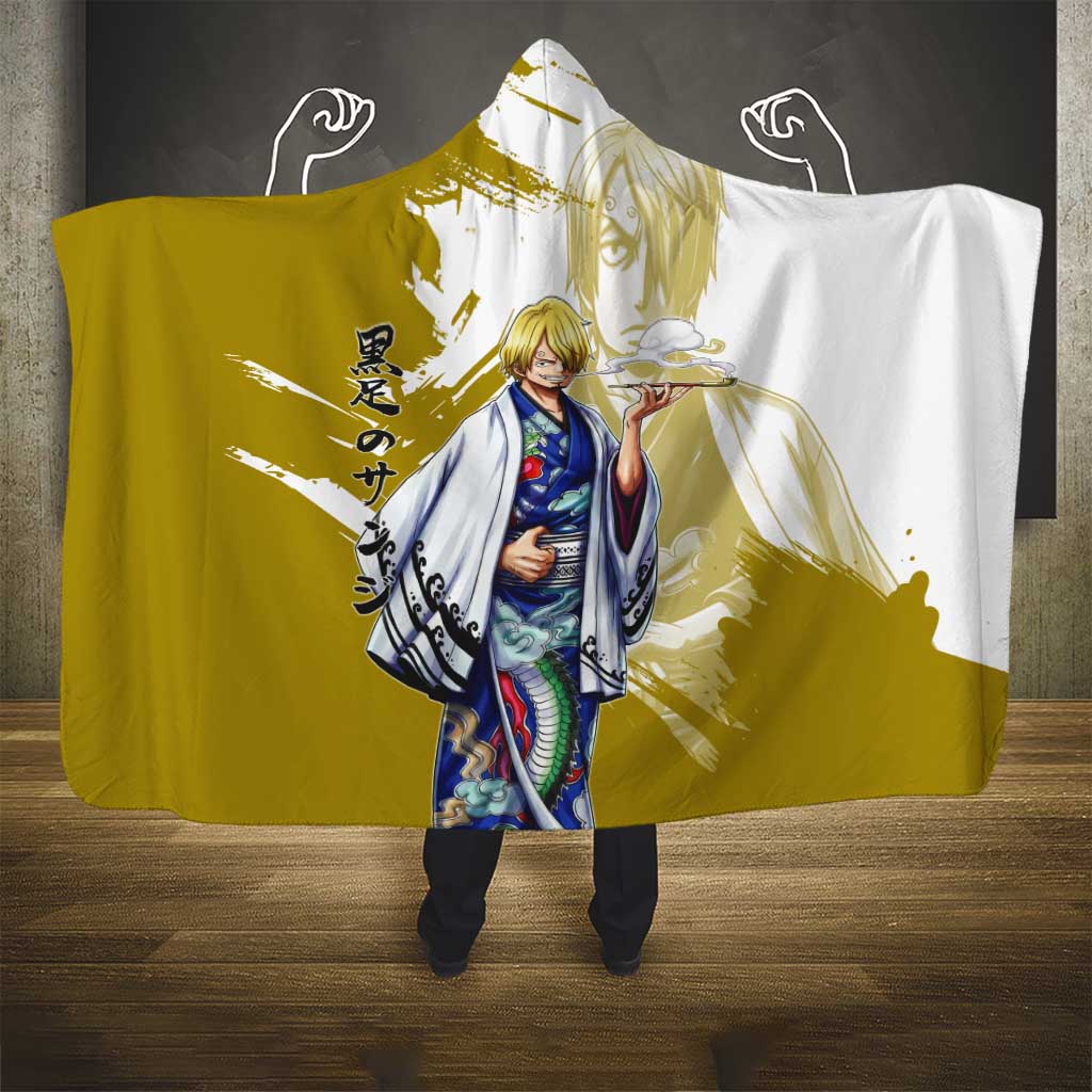 Vinsmoke Sanji - Wano Arc Samurai Style Hooded Blanket Sanji in Traditional Kimono - One Piece Wano Edition