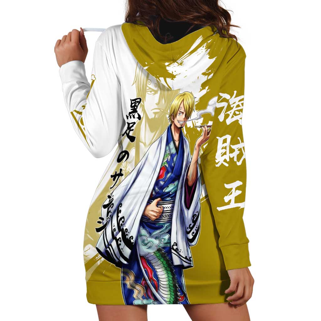 Vinsmoke Sanji - Wano Arc Samurai Style Hoodie Dress Sanji in Traditional Kimono - One Piece Wano Edition