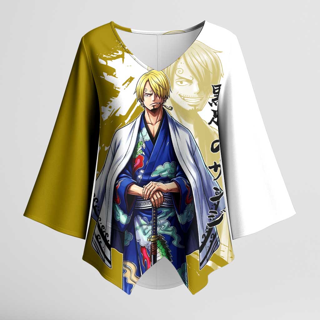Vinsmoke Sanji - Wano Arc Samurai Style Kimono Sleeve Blouse Sanji in Traditional Kimono - One Piece Wano Edition