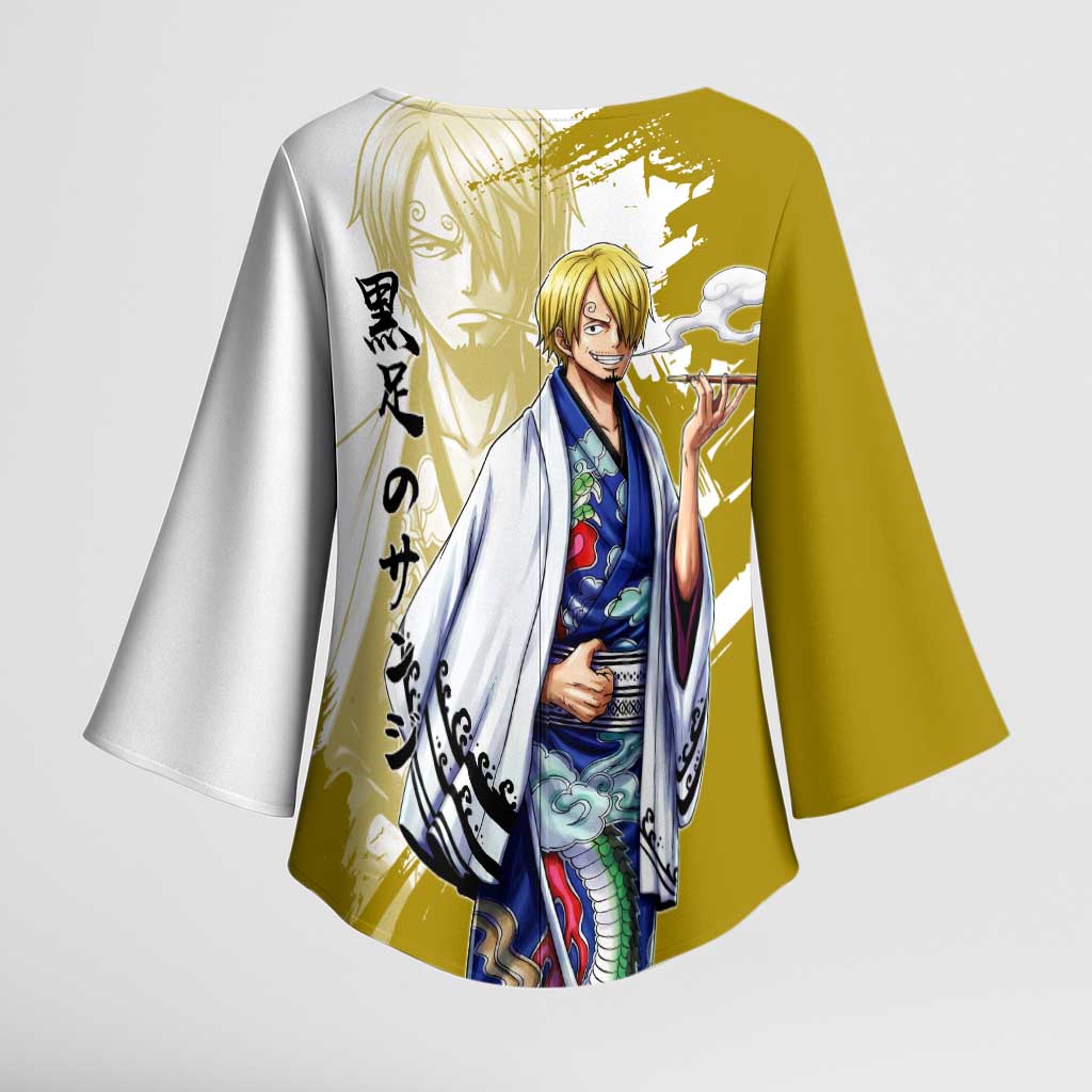 Vinsmoke Sanji - Wano Arc Samurai Style Kimono Sleeve Blouse Sanji in Traditional Kimono - One Piece Wano Edition