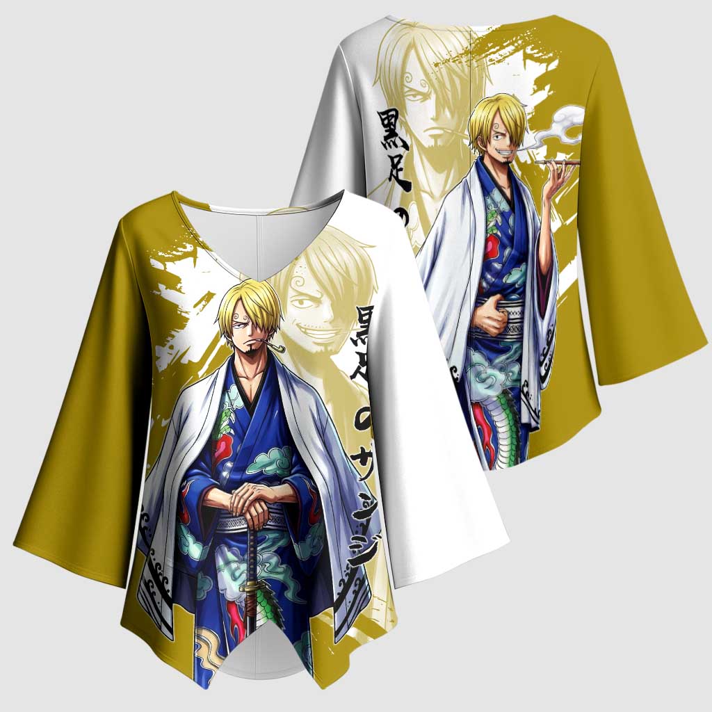 Vinsmoke Sanji - Wano Arc Samurai Style Kimono Sleeve Blouse Sanji in Traditional Kimono - One Piece Wano Edition