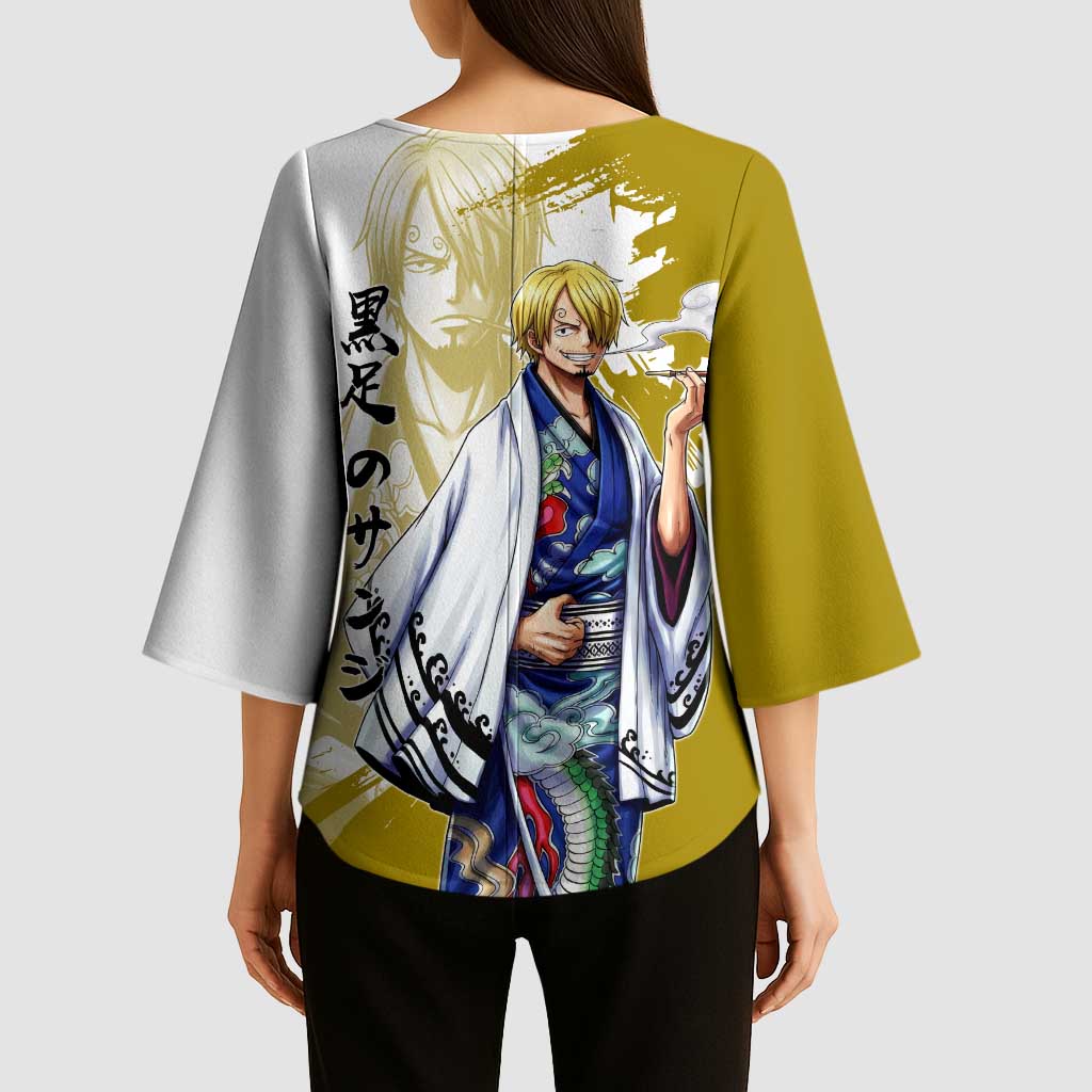Vinsmoke Sanji - Wano Arc Samurai Style Kimono Sleeve Blouse Sanji in Traditional Kimono - One Piece Wano Edition