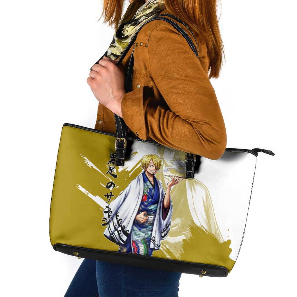 Vinsmoke Sanji - Wano Arc Samurai Style Leather Tote Bag Sanji in Traditional Kimono - One Piece Wano Edition
