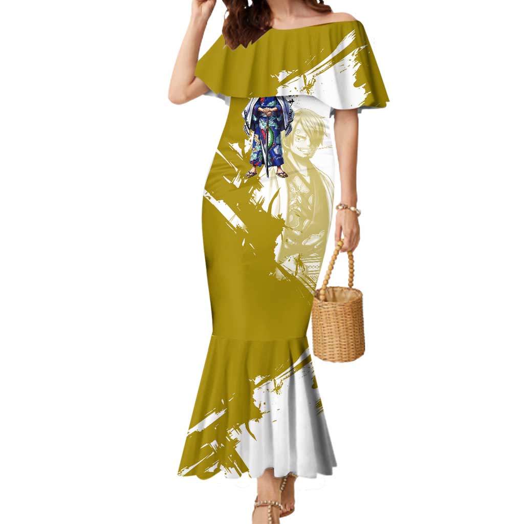 Vinsmoke Sanji - Wano Arc Samurai Style Mermaid Dress Sanji in Traditional Kimono - One Piece Wano Edition