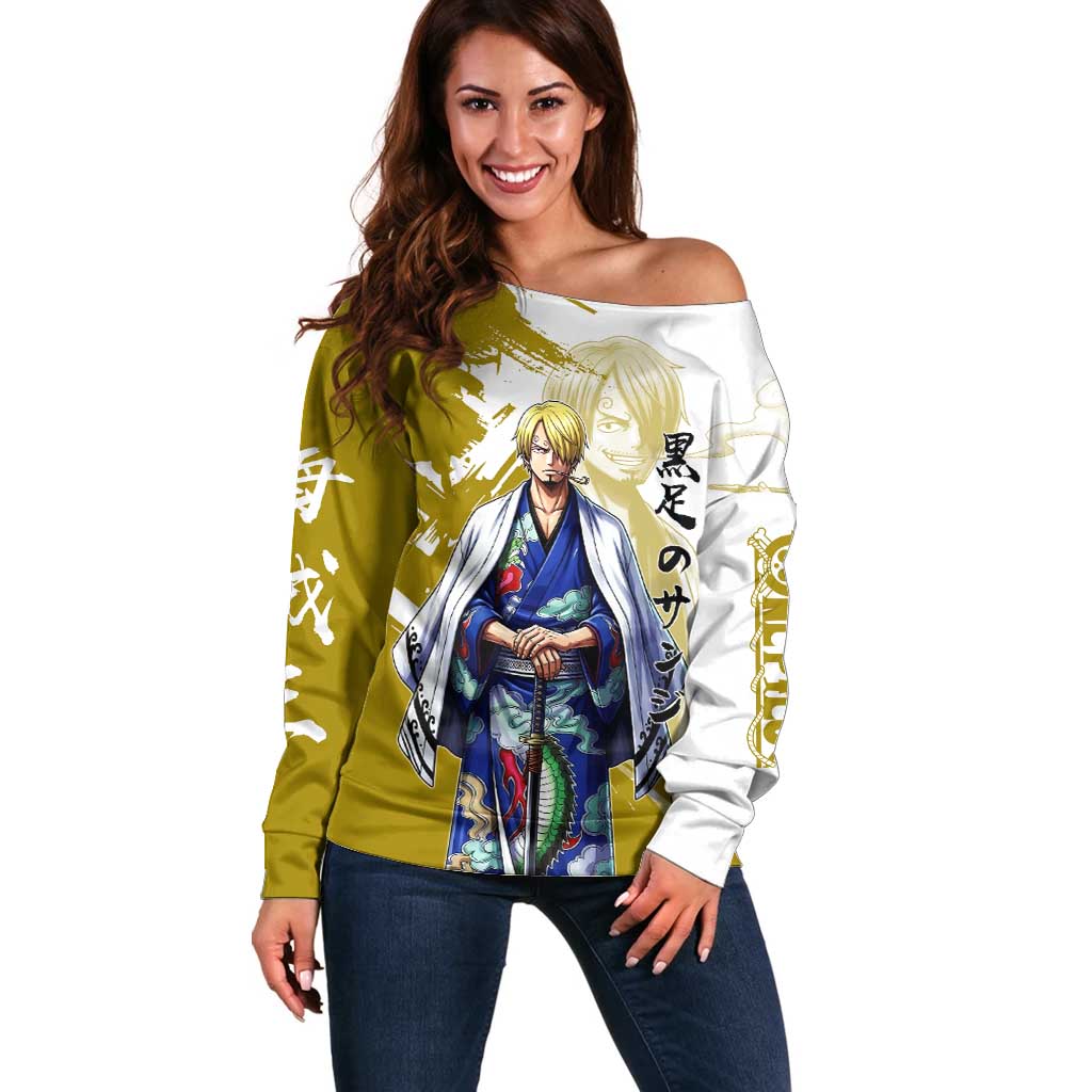 Vinsmoke Sanji - Wano Arc Samurai Style Off Shoulder Sweater Sanji in Traditional Kimono - One Piece Wano Edition