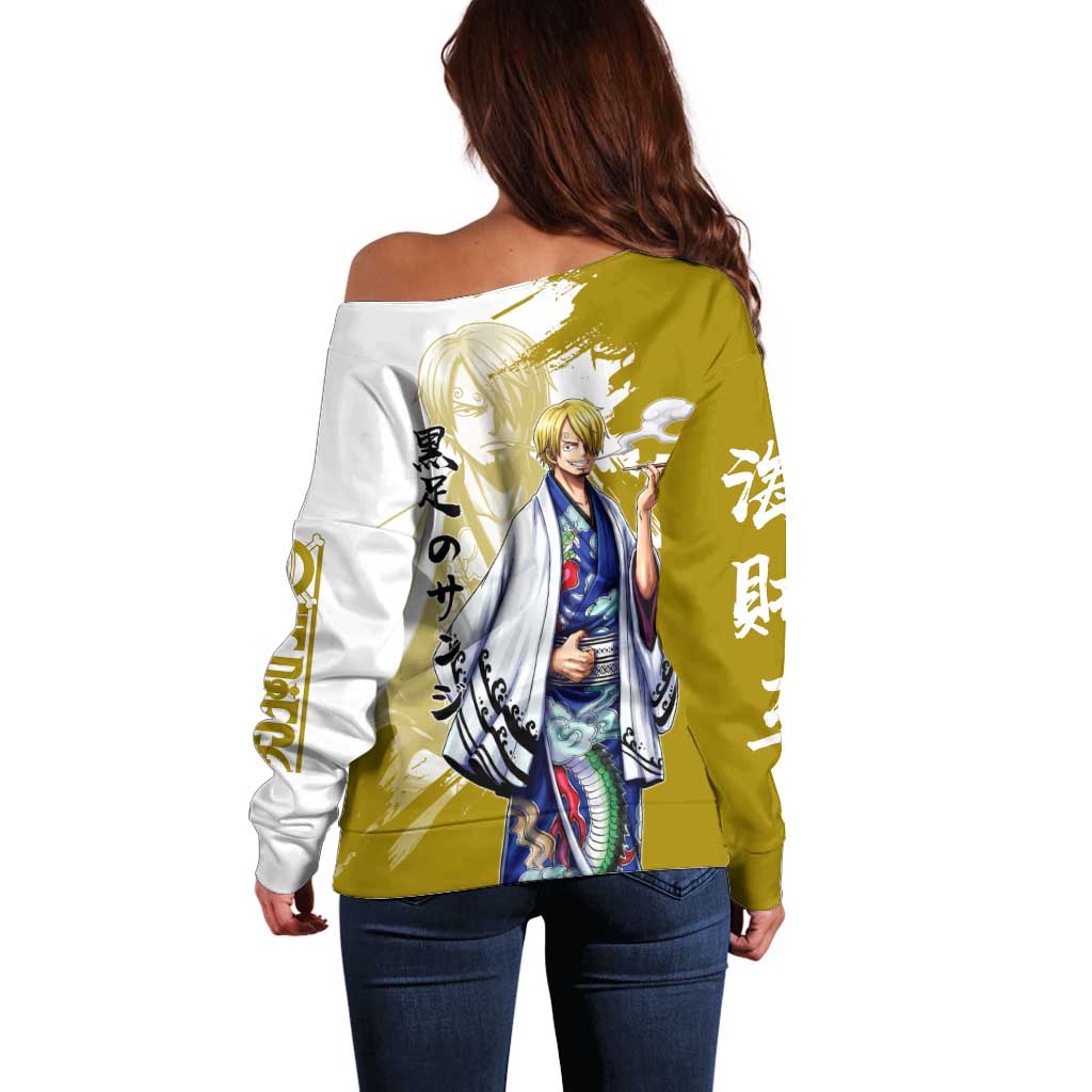 Vinsmoke Sanji - Wano Arc Samurai Style Off Shoulder Sweater Sanji in Traditional Kimono - One Piece Wano Edition