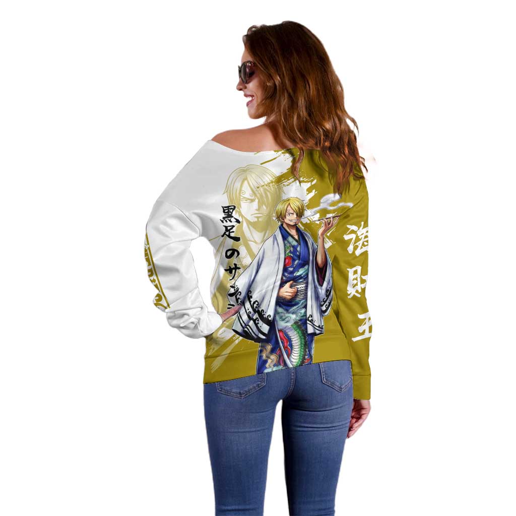 Vinsmoke Sanji - Wano Arc Samurai Style Off Shoulder Sweater Sanji in Traditional Kimono - One Piece Wano Edition