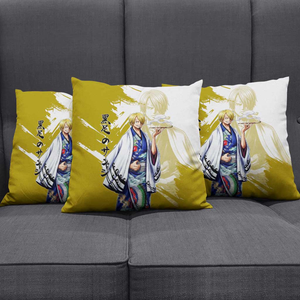Vinsmoke Sanji - Wano Arc Samurai Style Pillow Cover Sanji in Traditional Kimono - One Piece Wano Edition