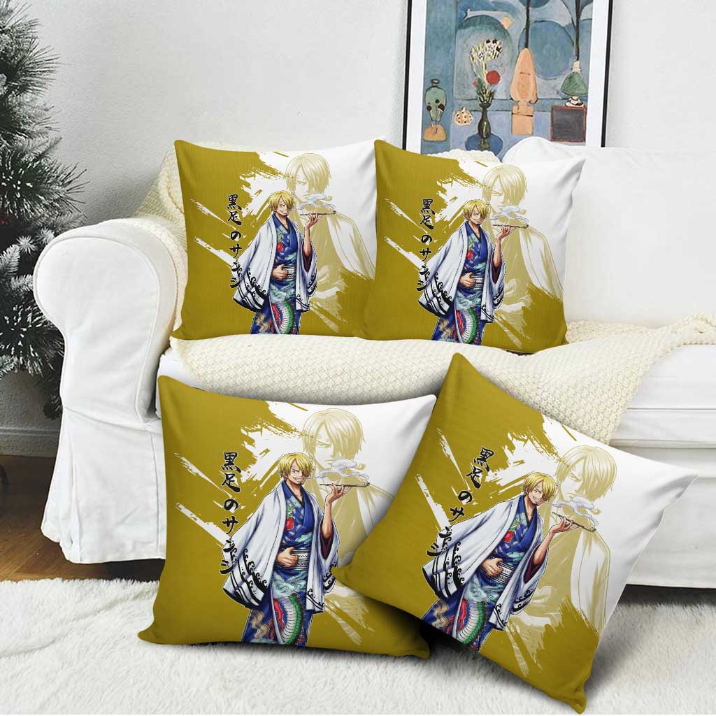 Vinsmoke Sanji - Wano Arc Samurai Style Pillow Cover Sanji in Traditional Kimono - One Piece Wano Edition