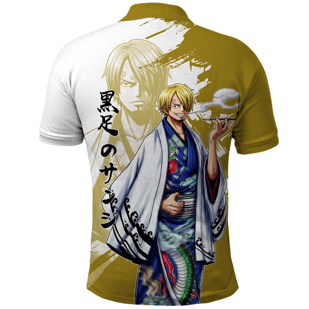 Vinsmoke Sanji - Wano Arc Samurai Style Polo Shirt Sanji in Traditional Kimono - One Piece Wano Edition