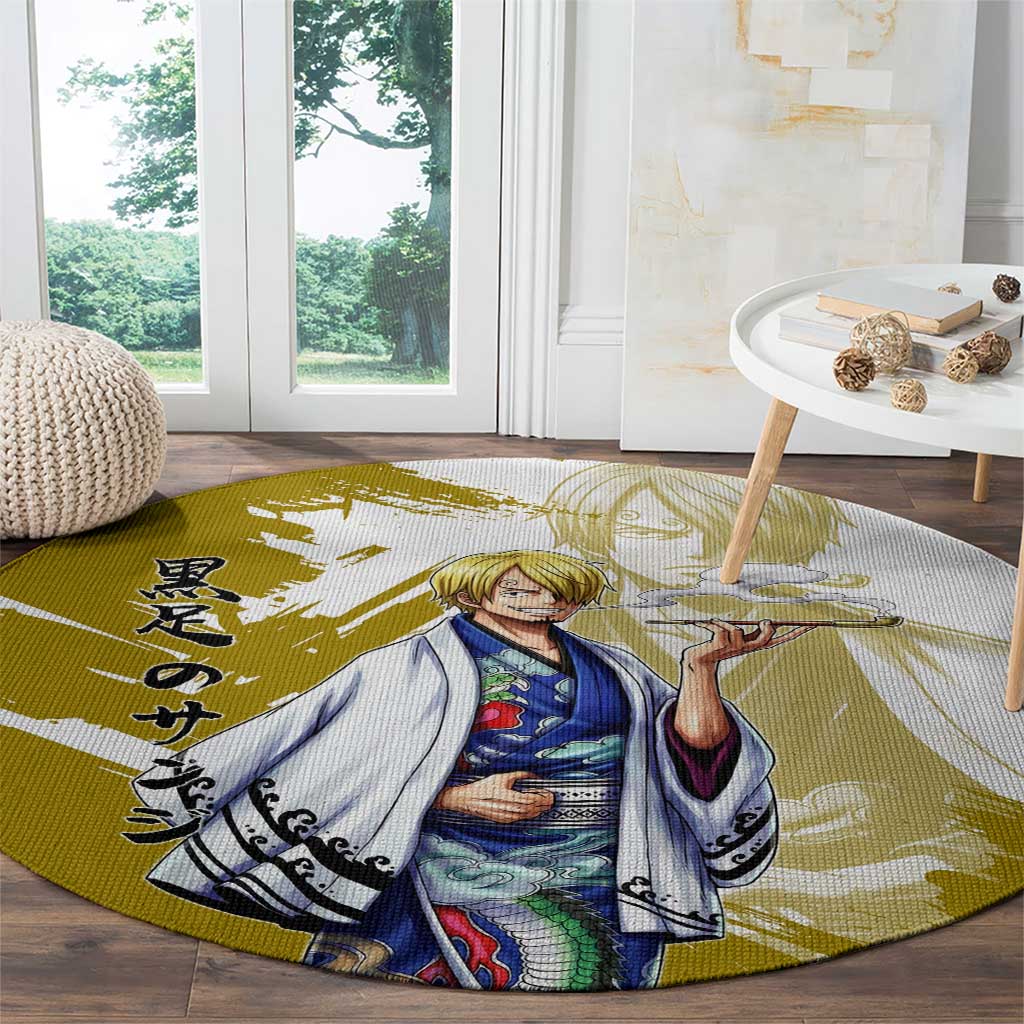 Vinsmoke Sanji - Wano Arc Samurai Style Round Carpet Sanji in Traditional Kimono - One Piece Wano Edition