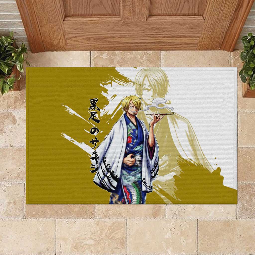 Vinsmoke Sanji - Wano Arc Samurai Style Rubber Doormat Sanji in Traditional Kimono - One Piece Wano Edition