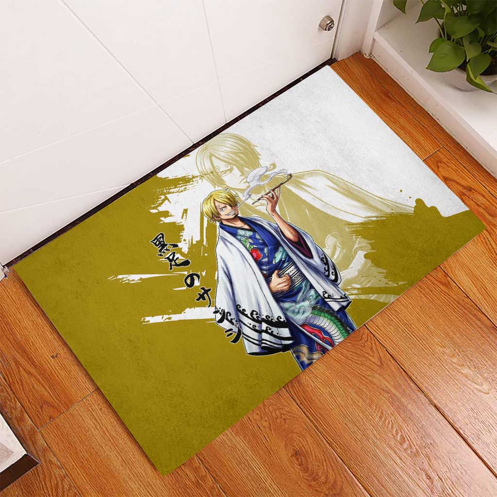 Vinsmoke Sanji - Wano Arc Samurai Style Rubber Doormat Sanji in Traditional Kimono - One Piece Wano Edition