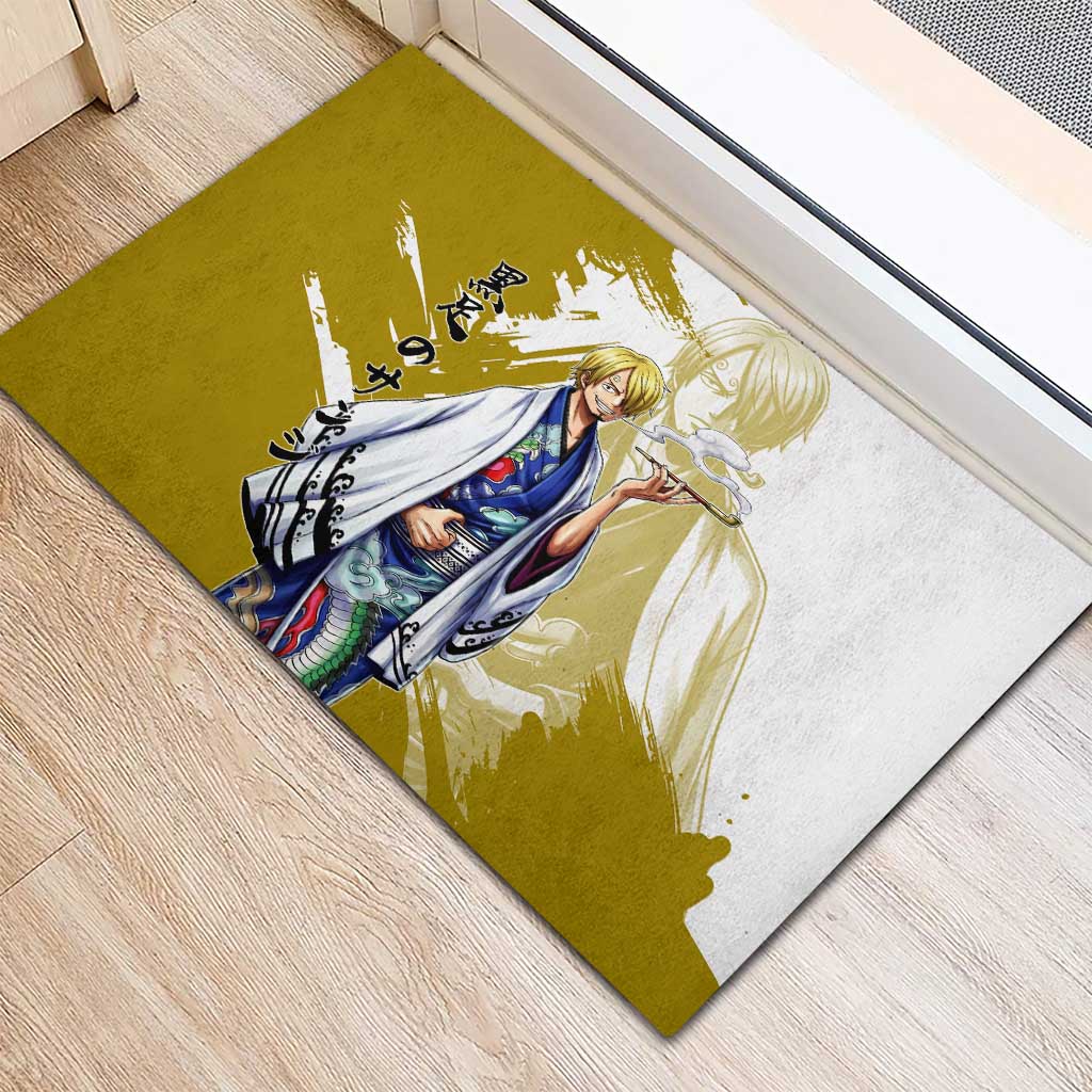 Vinsmoke Sanji - Wano Arc Samurai Style Rubber Doormat Sanji in Traditional Kimono - One Piece Wano Edition
